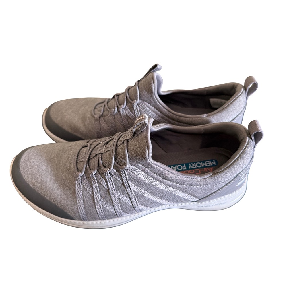 Skechers Women Air-Cooled Memory Foam Slip On Gray Sneakers 23749 Size 10